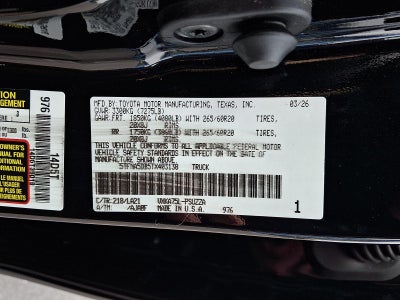 2026 Toyota Tundra 4WD 4WD Platinum CrewMax 5.5' Bed (Natl)