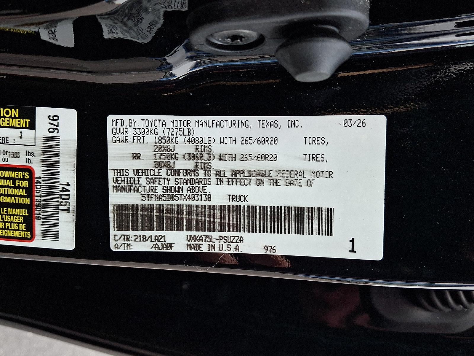 2026 Toyota Tundra 4WD 4WD Platinum CrewMax 5.5' Bed (Natl)