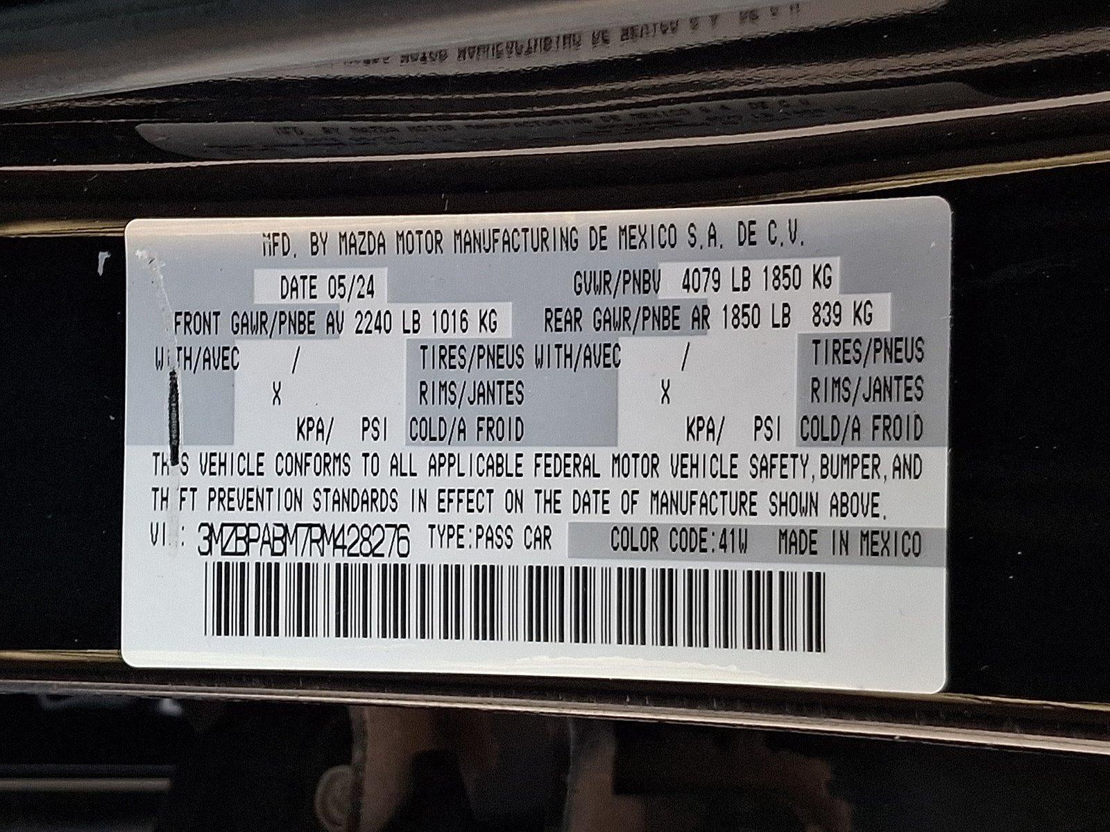 2024 Mazda Mazda3 Sedan 2.5 S Select Sport FWD