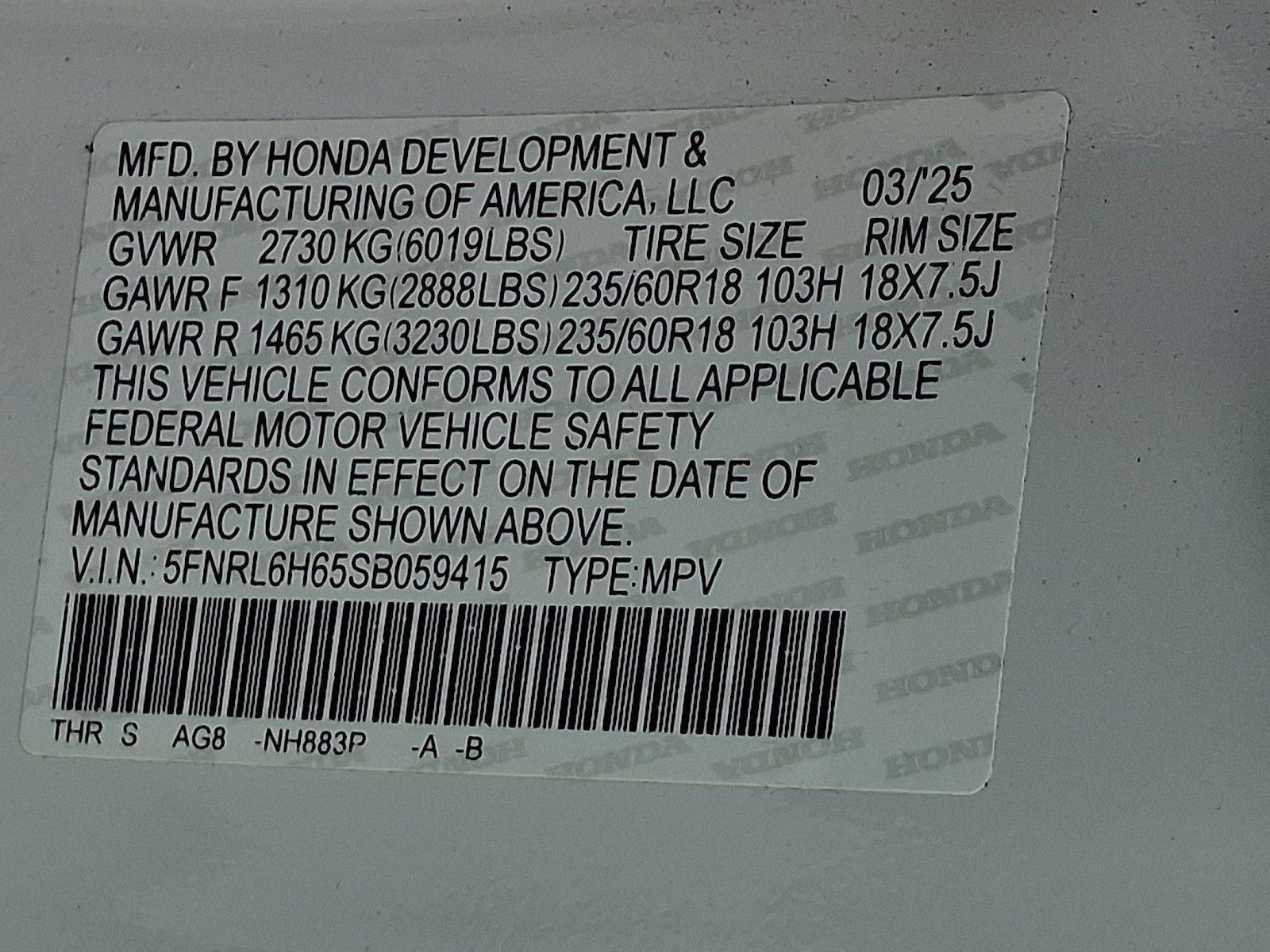 2025 Honda Odyssey EX-L Auto