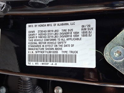 2020 Honda Ridgeline RTL-E AWD
