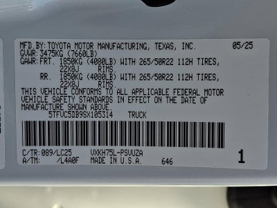 2025 Toyota Tundra 4WD 4WD Capstone Hybrid CrewMax 5.5' Bed (Natl)