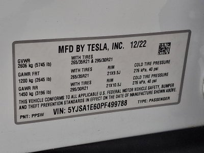 2023 Tesla Model S Plaid AWD