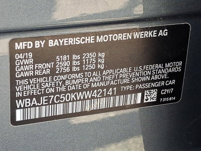 2019 BMW 540i xDrive Sedan
