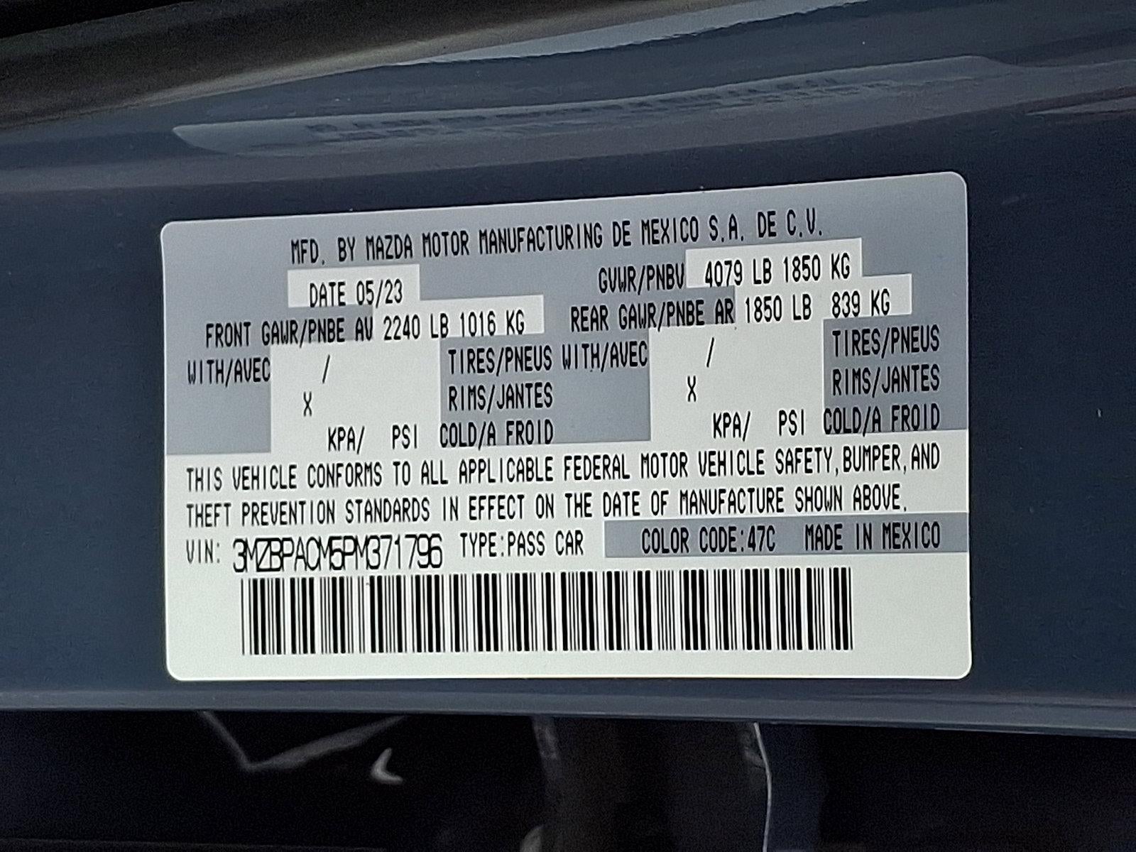 2023 Mazda Mazda3 Sedan 2.5 S Carbon Edition FWD