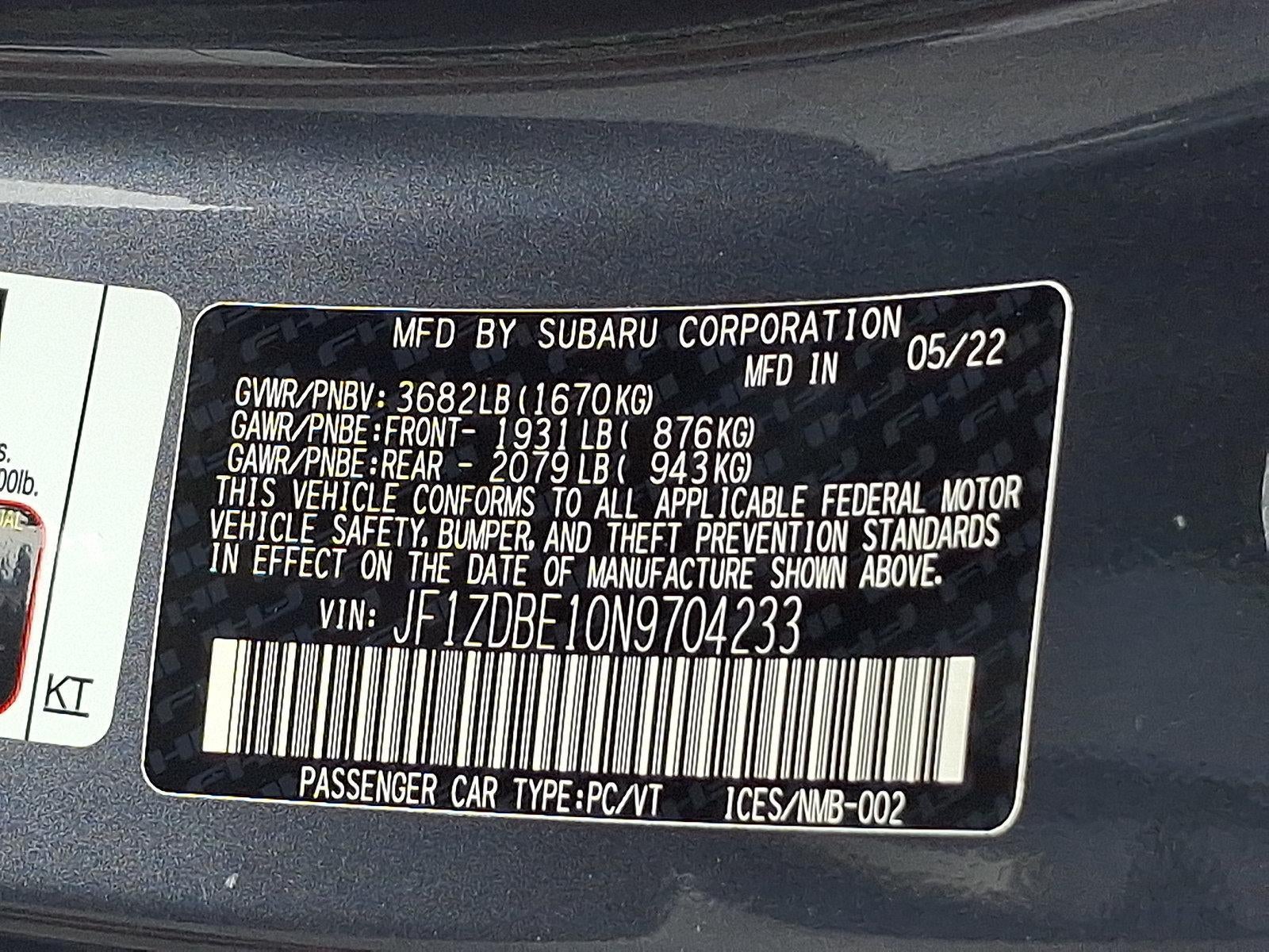 2022 Subaru BRZ Limited Manual