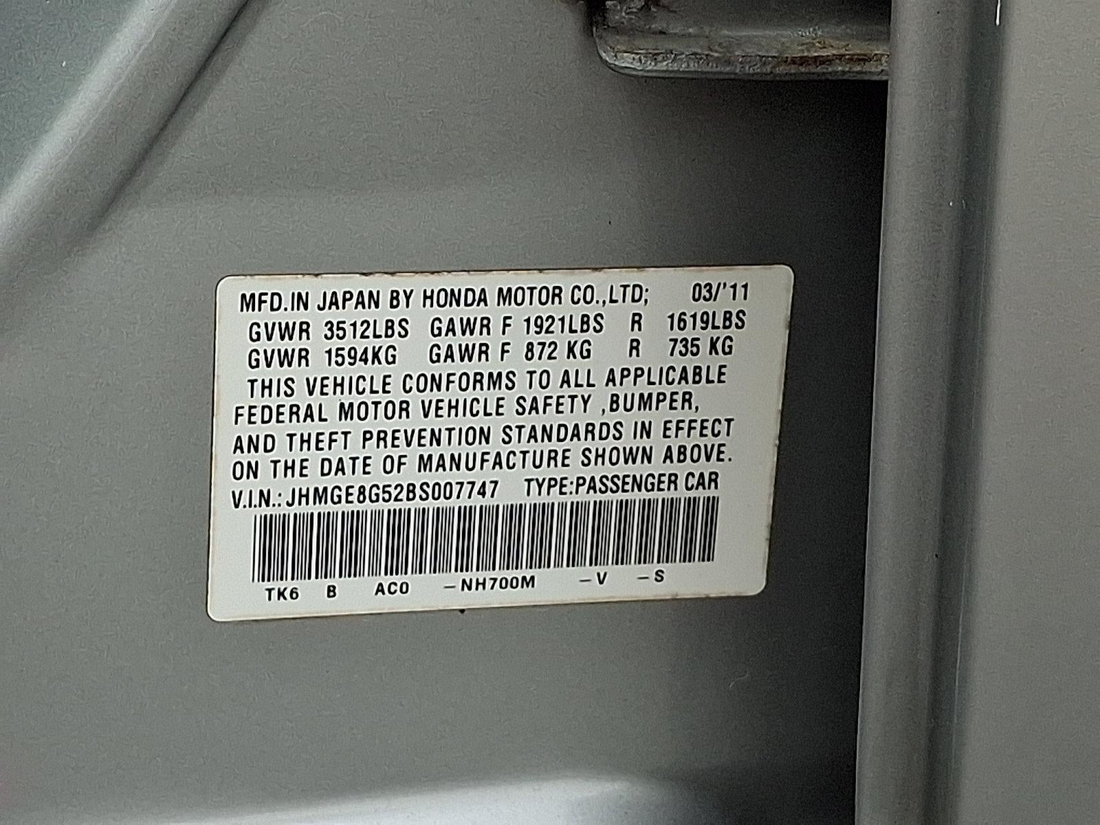 2011 Honda Fit Manual Sport