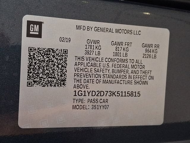 2019 Chevrolet Corvette Stingray 2LT