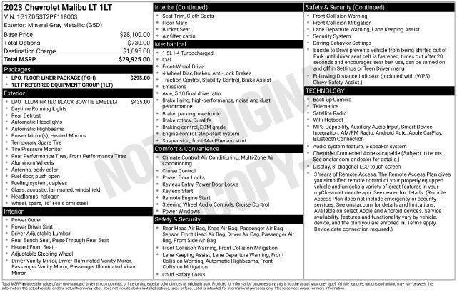 2023 Chevrolet Malibu 4dr Sdn 1LT