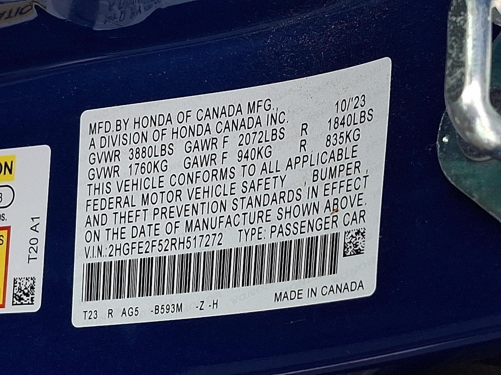 2024 Honda Civic Sedan Sport CVT