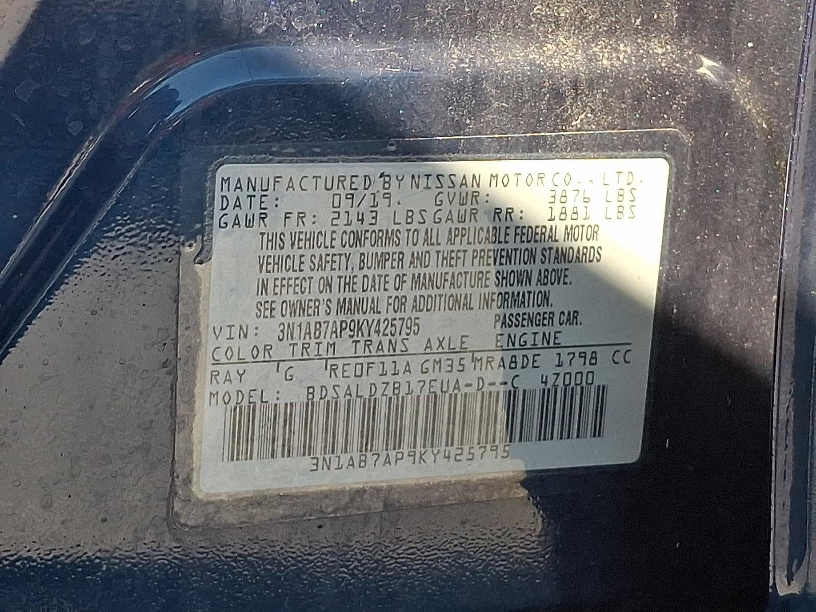 2019 Nissan Sentra SV