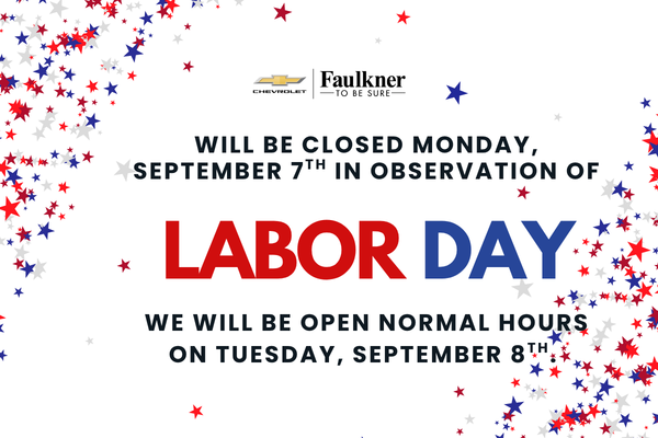 We will be closed on Monday, September 7th for Labor Day.