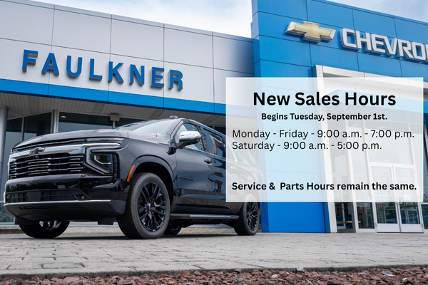 Our Sales hours have been updated. We will close at 7pm M-F.