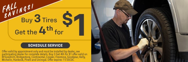 Buy 3 Tires Get the 4th for $1